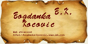 Bogdanka Kočović vizit kartica